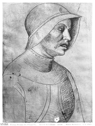 Soldat mit Helm, aus dem Vallardi-Album